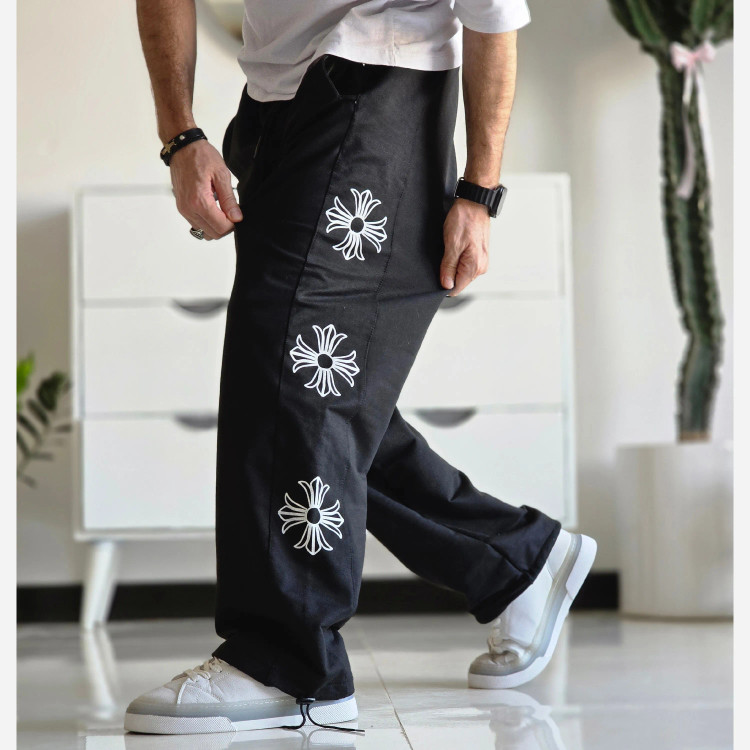 شلوار اسلش بگ کروم هارتز رنگ مشکی جنس گلکسی اسپان سایز XXL و XXXL