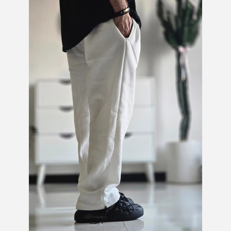 شلوار اسلش جاگر بگ دمپا گت دار دورس رنگ سفید مشکی سایز XXL و XXXL