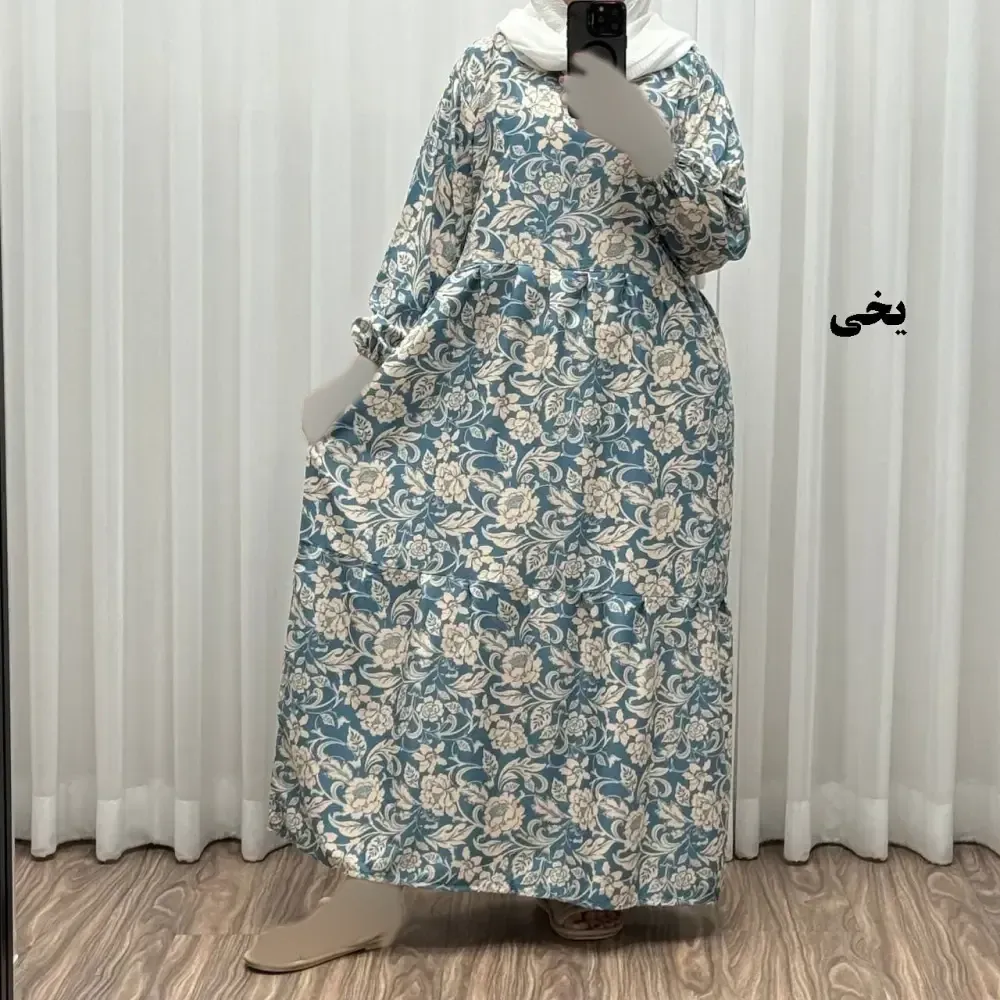 پیراهن فلور بوگاتی فری سایز تا 48 بنددار چهارفصل شیک و راحت بدون آبرفت و رنگ رفت