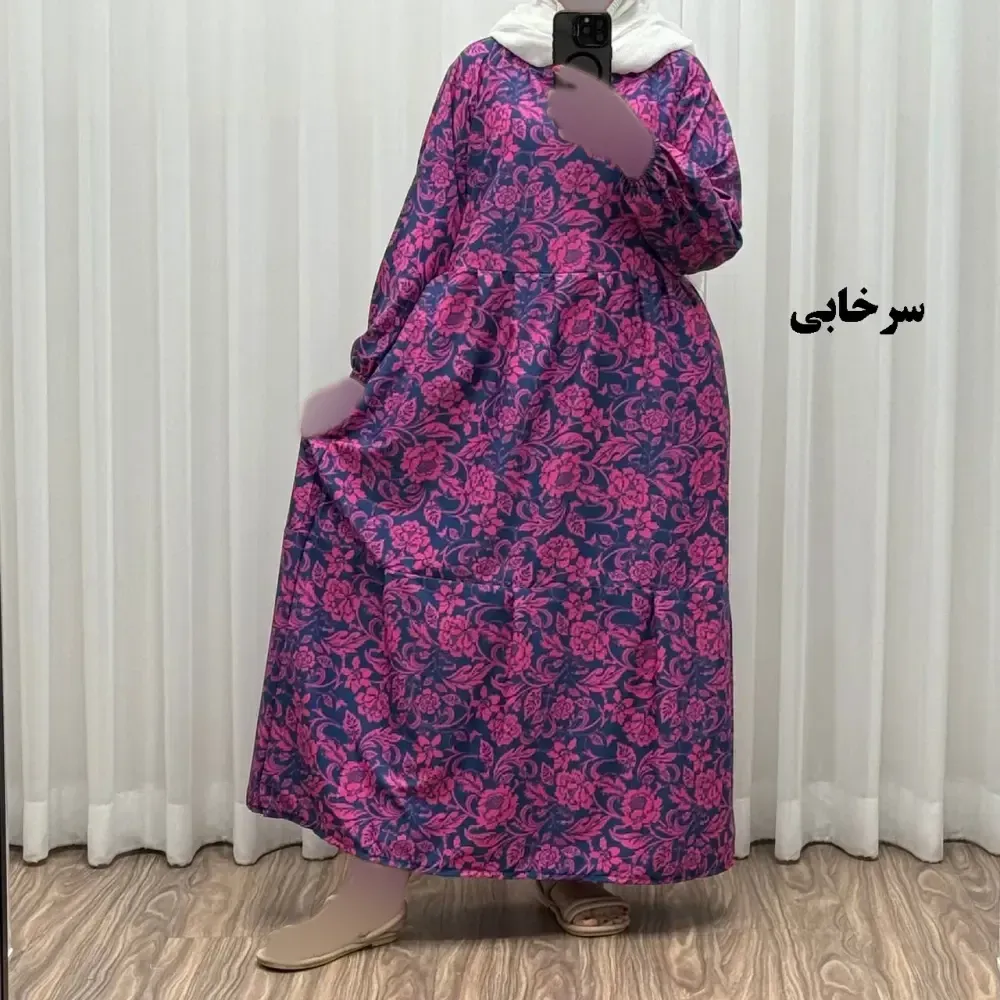 پیراهن فلور بوگاتی فری سایز تا 48 بنددار چهارفصل شیک و راحت بدون آبرفت و رنگ رفت