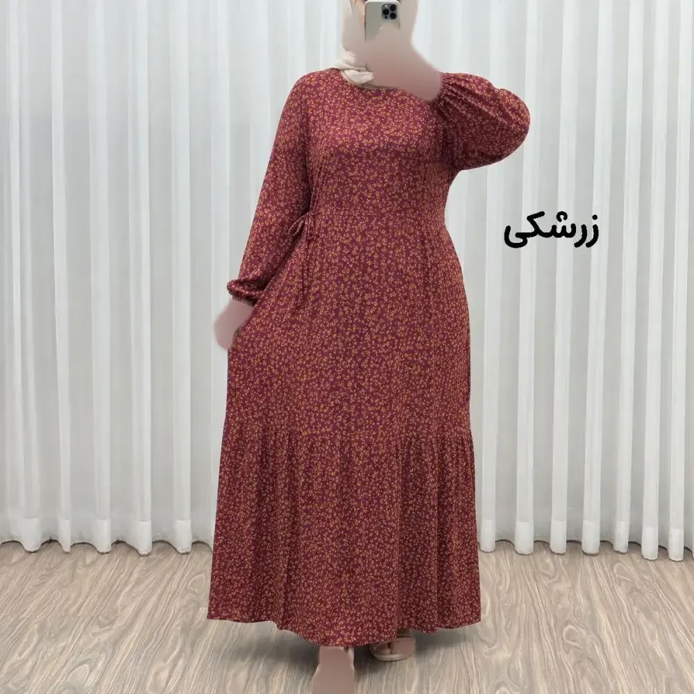 پیراهن ساحلی زنانه مدل ترلان نخی فری سایز کمر بنددار