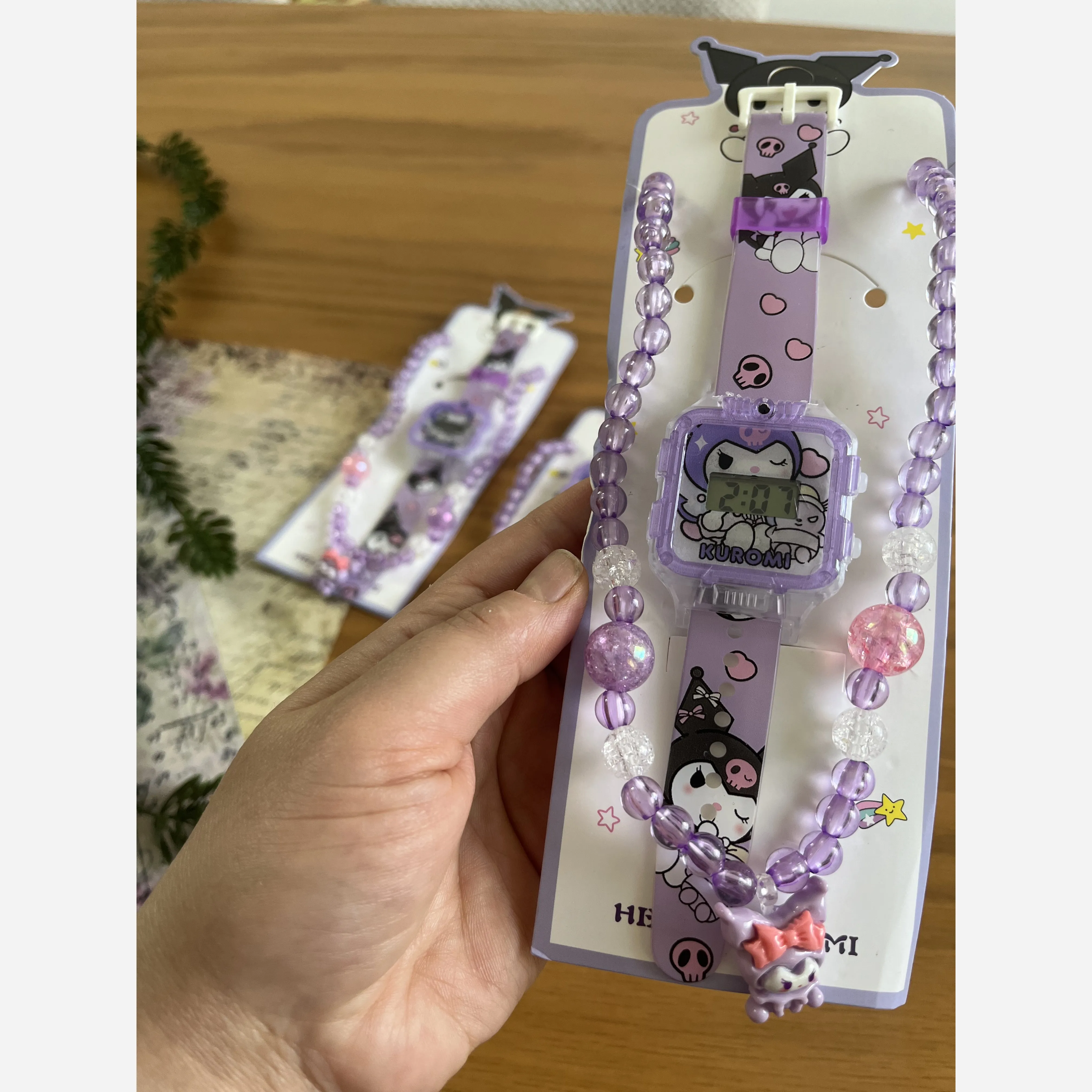 ست ساعت و گردنبند دخترانه کرومی وارداتی
