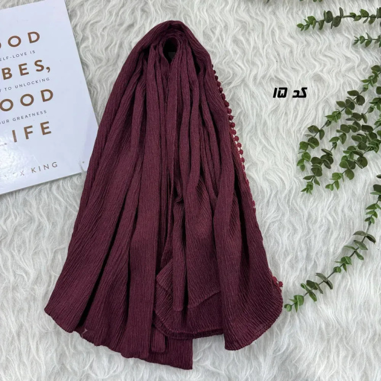 شال نخی ساده برشکا دور عدسی قواره 65 در 190 سانتی متر