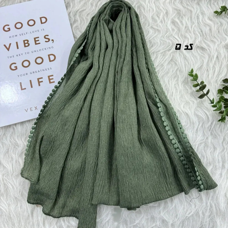 شال نخی ساده برشکا دور عدسی قواره 65 در 190 سانتی متر