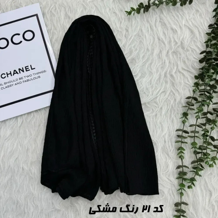 شال نخی ساده برشکا دور عدسی قواره 65 در 190 سانتی متر